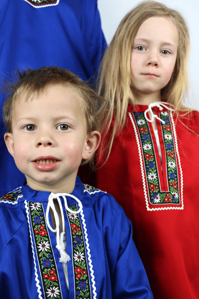 Blouse Folklorique enfant - bleue