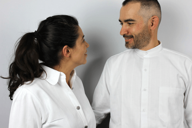 Chemise sans Col L.M Blanc