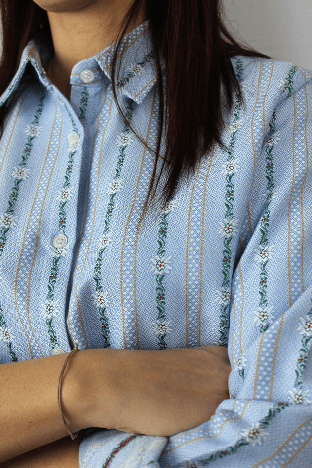 Chemise avec Col L.M Bleu Ciel Femme