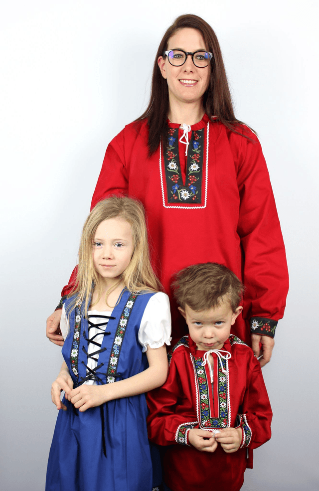 Blouse Folklorique adulte rouge