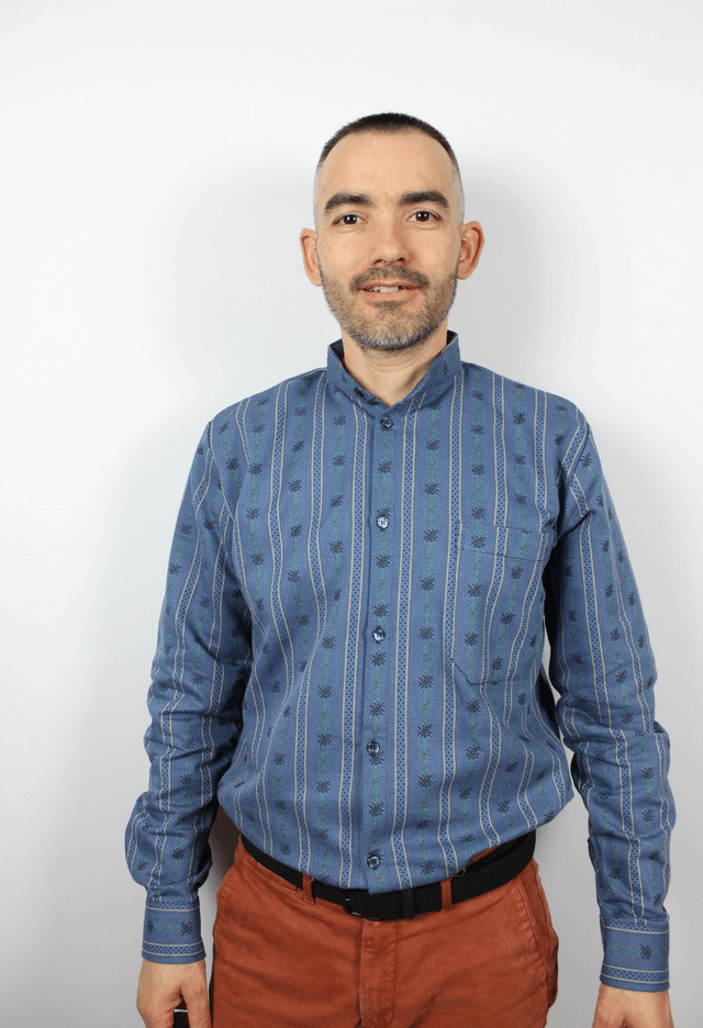 Chemise sans Col L.M Bleu Marine