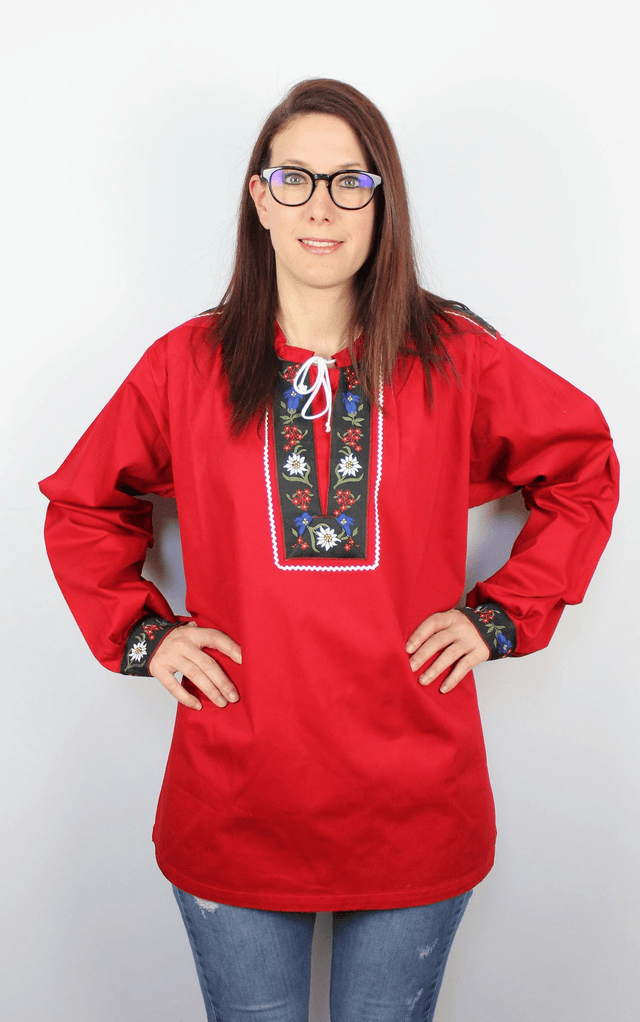 Blouse Folklorique adulte rouge