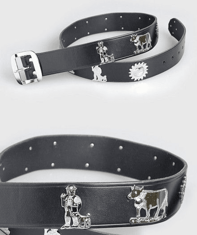 Ceinture cuir Appenzell - Largeur 3 cm - argentée