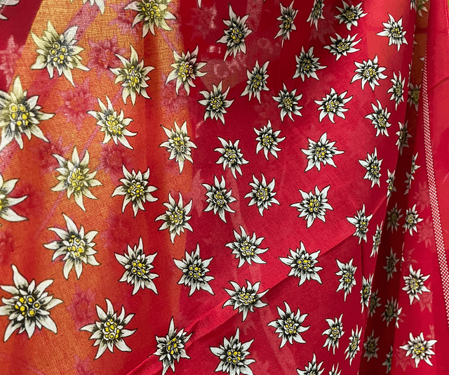 Foulard rouge edelweiss 53cm